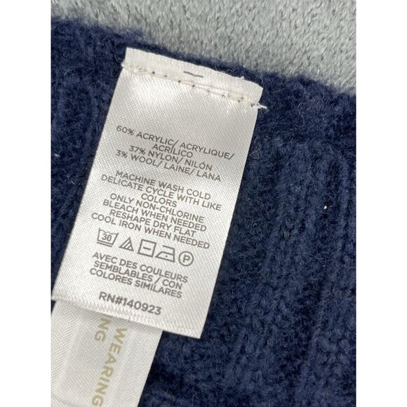 Loft Womens Sweater The Modern Poncho Blue Gold Buttons Size XS S - Picture 10 of 13